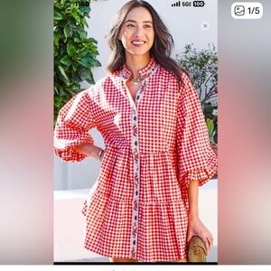 Printfresh Red Gingham Mini Dress